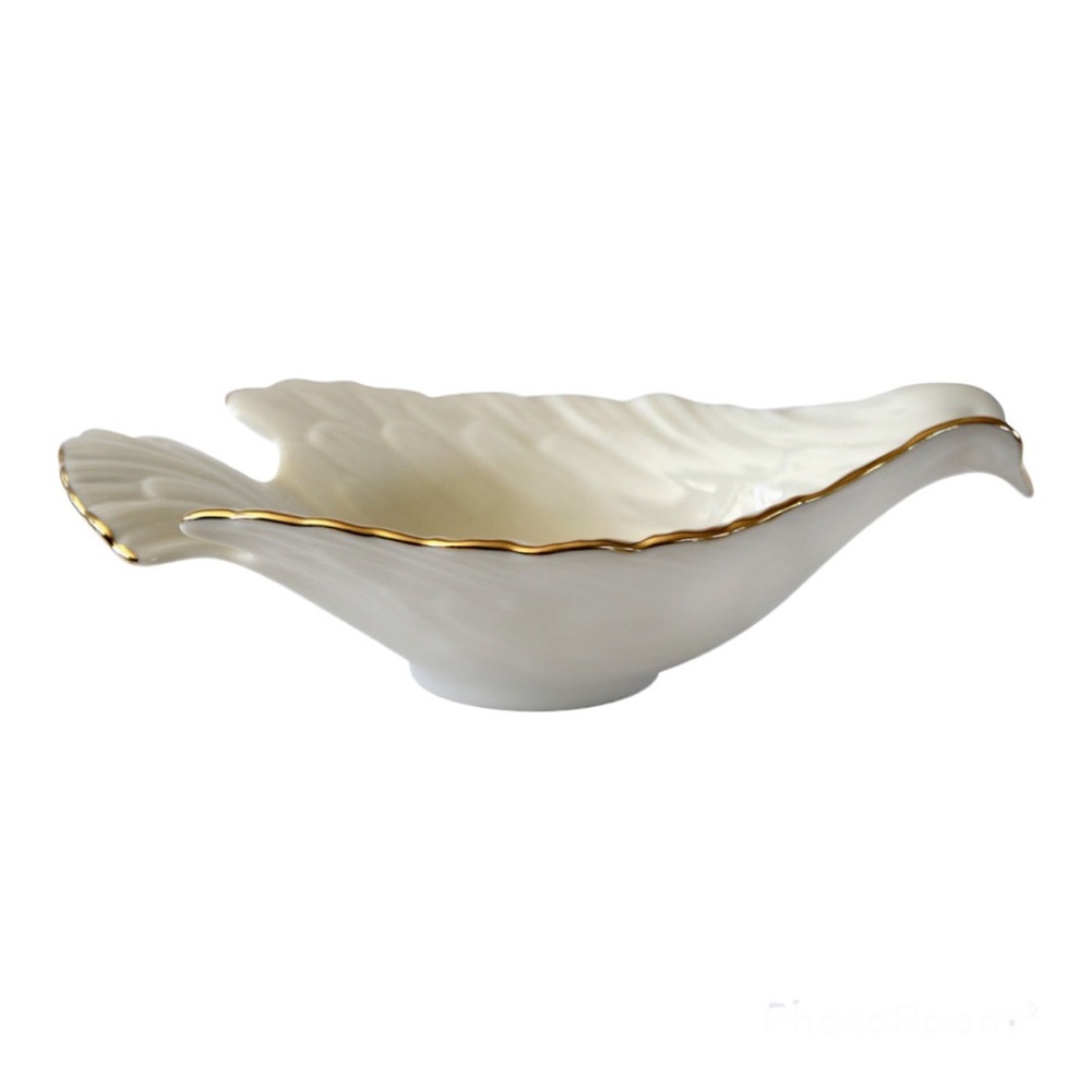 New Lenox Dove Collection Candy Dish with Gold Trim